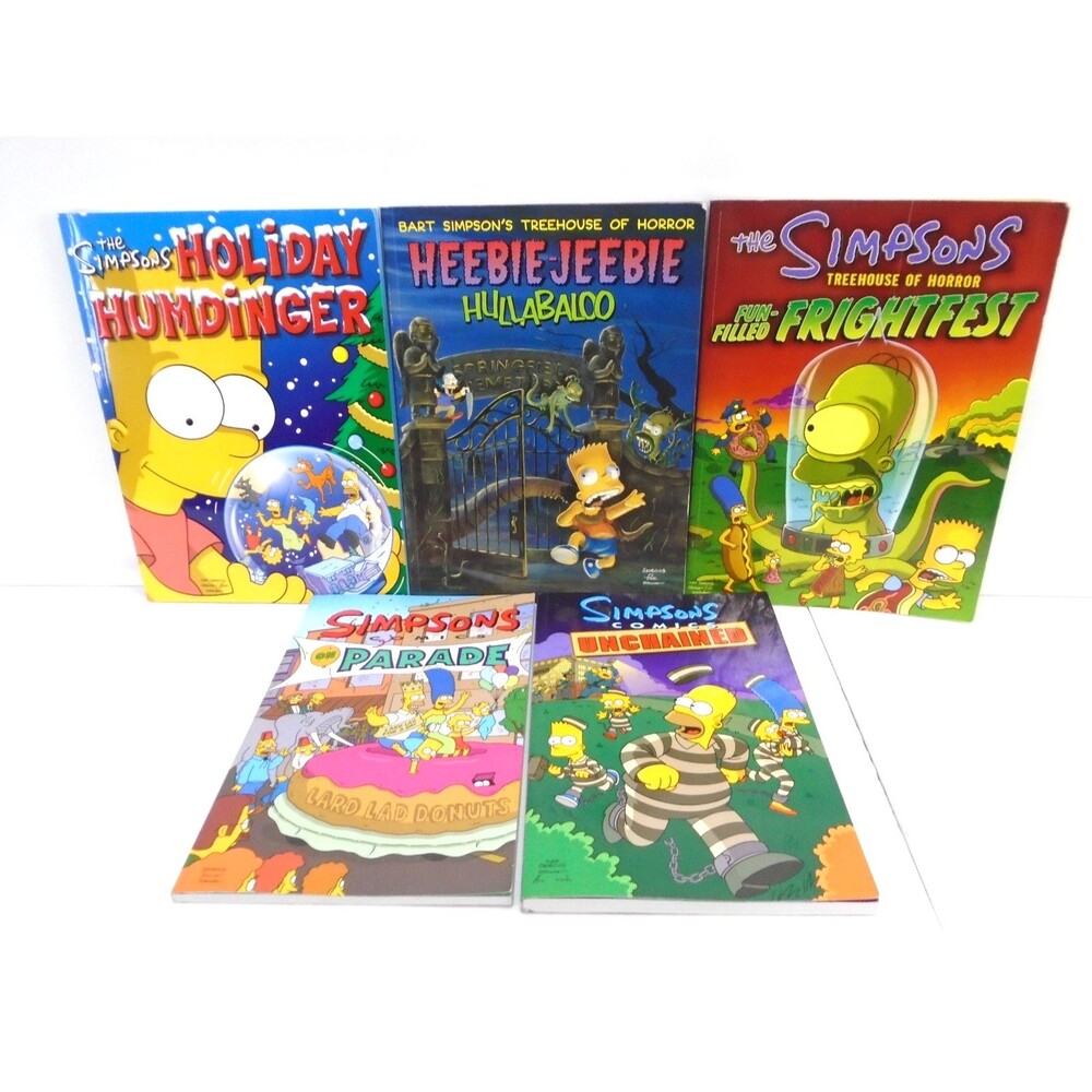 The Simpsons Comic Book Lot 5 First Edition Treehouse of Horror Holiday Vintage